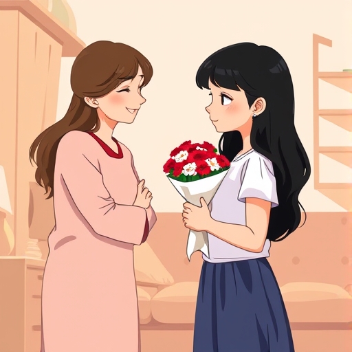La niña y las flores