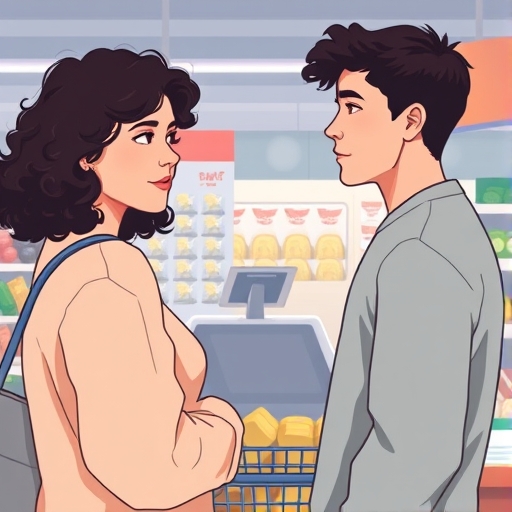 Esperando en el supermercado
