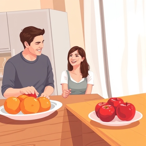 Separando frutas para la fiesta