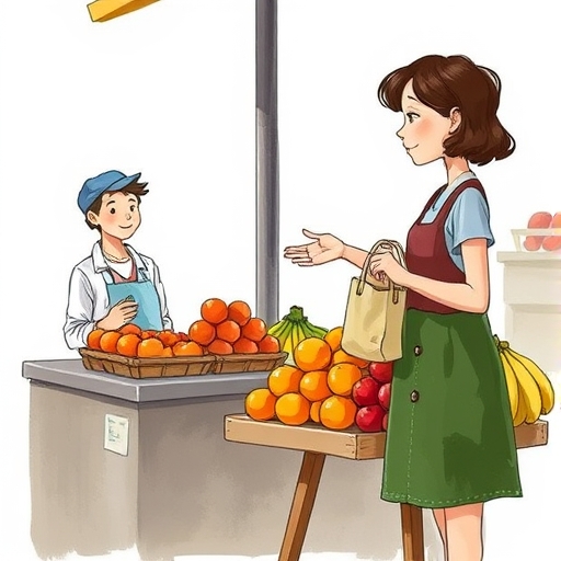 El mercado y las frutas