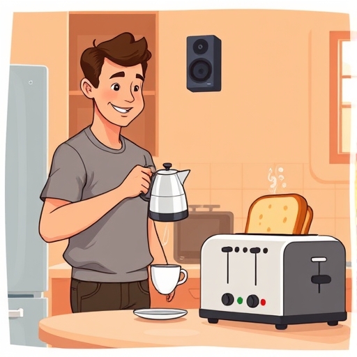 El desayuno en la cocina