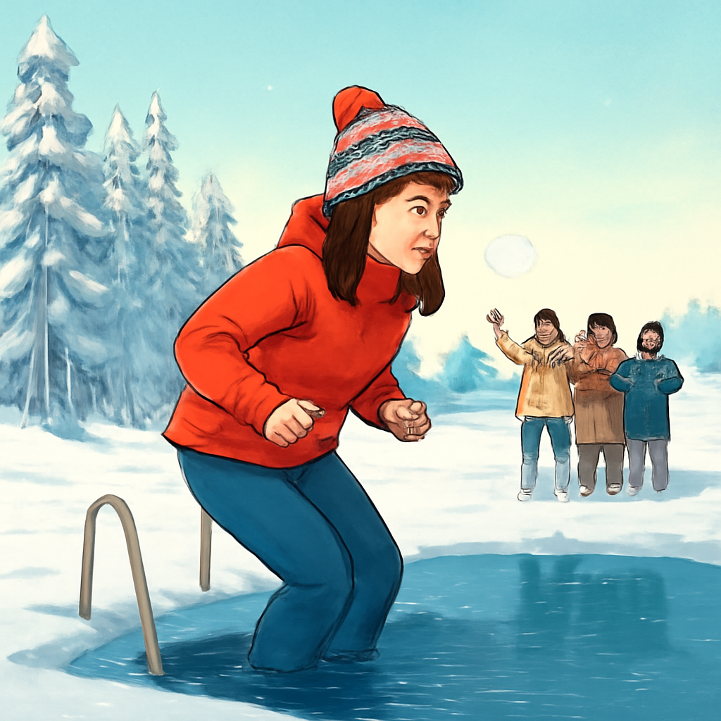 שחייה באגם קפוא