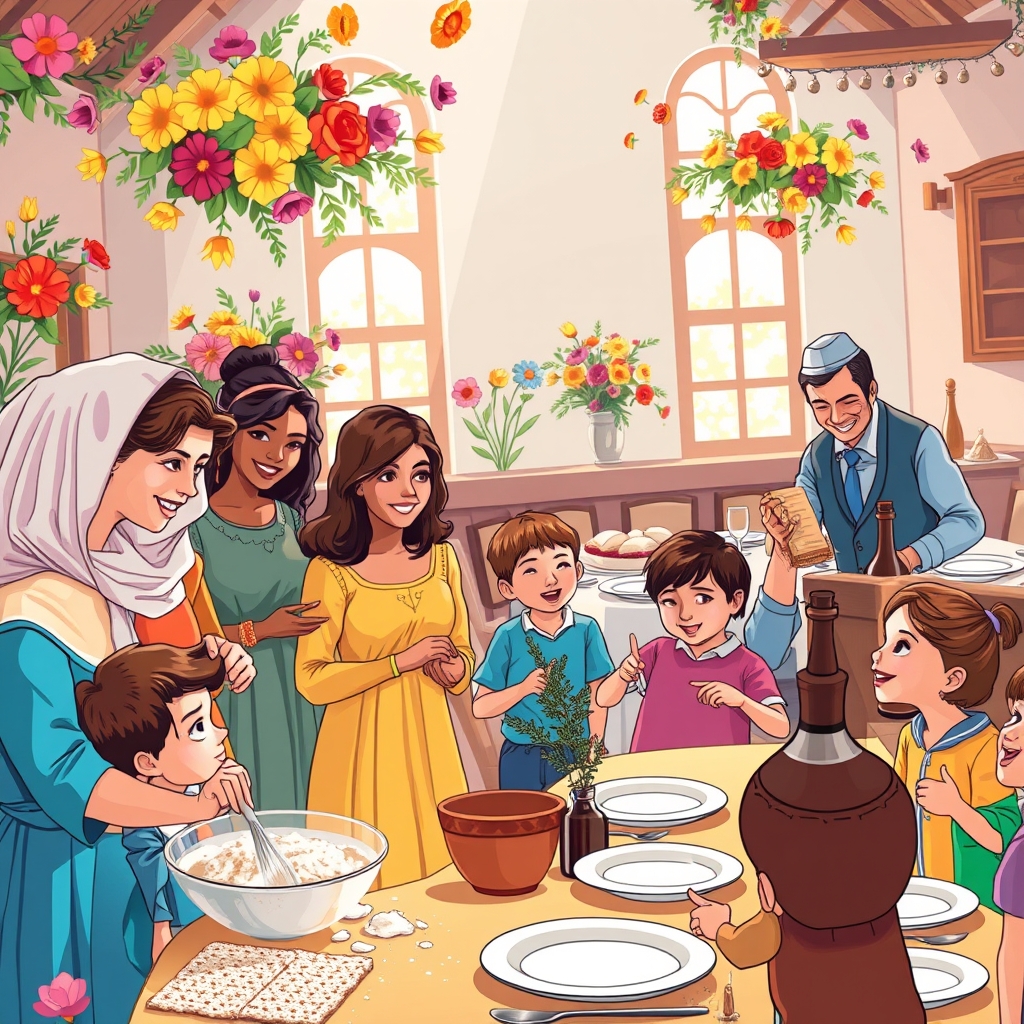 חגיגות פסח בבית הכנסת