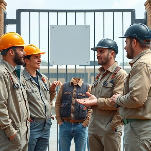 After-Work Chat at the Factory Gate