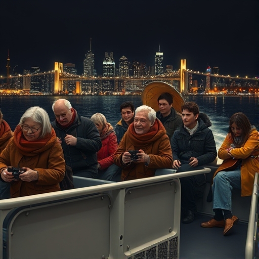 Midnight Ferry Under the Urban Stars