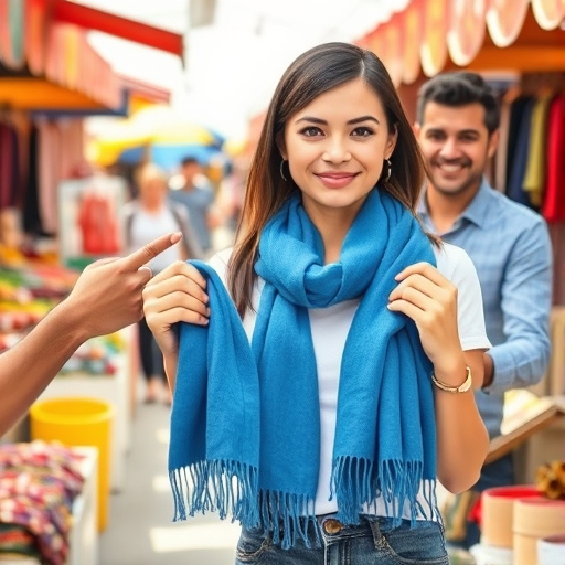 Blue Scarf in the Market