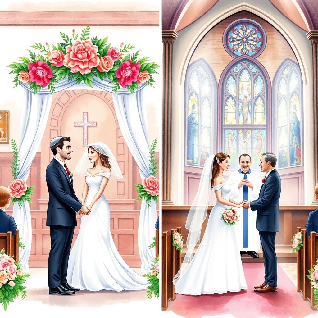 מסורות חתונה: יהודית מול נוצרית