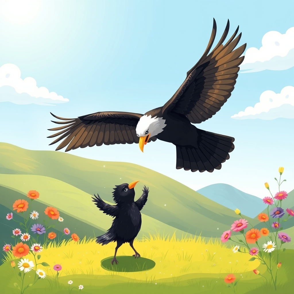 העורב והנשר