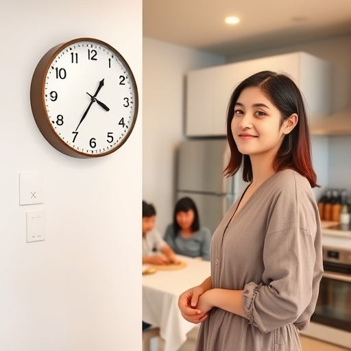 El reloj de la abuela en la cocina moderna