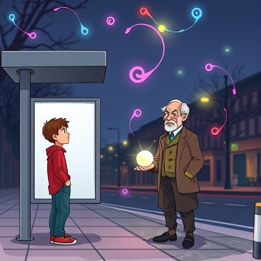 Luces en la parada del autobús