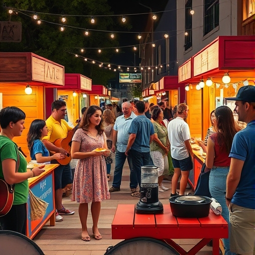 Encuentros improvisados en el mercado nocturno