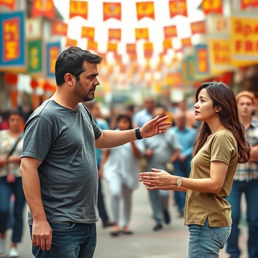 La pelea en la plaza del pueblo