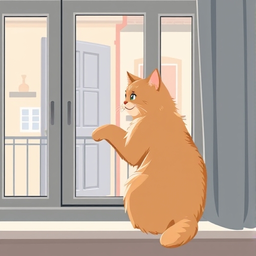 El gato del vecindario y la puerta cerrada