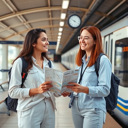 Conversación entre Turistas en la Estación