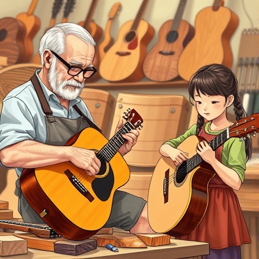 Cuerdas cruzadas en el taller de lutería