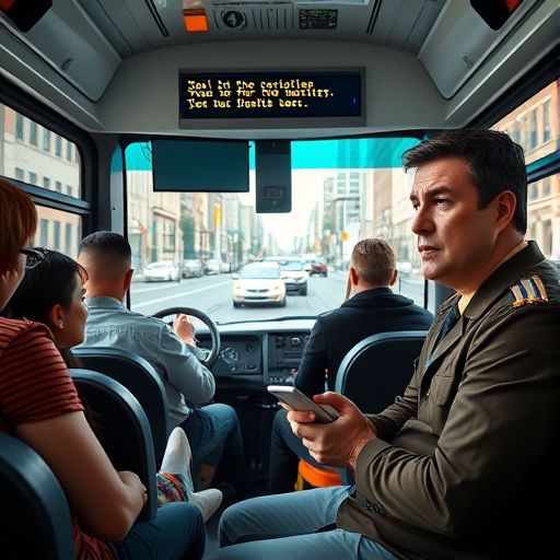 El mensaje en la pantalla del autobús