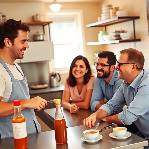 La salsa secreta en la cocina del café