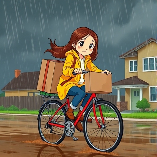 La entrega bajo la lluvia