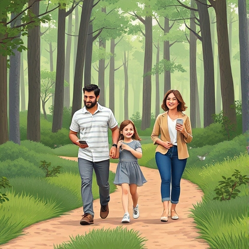 Caminata familiar en el bosque