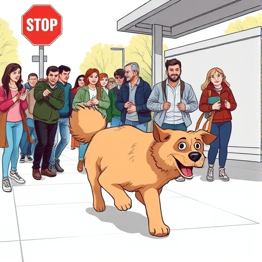 Confusión en la parada de autobús