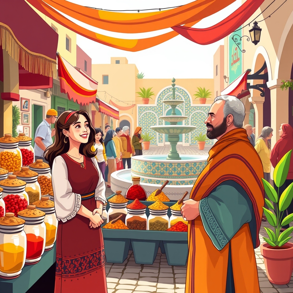 שיחת בוקר בשוק של מרקש